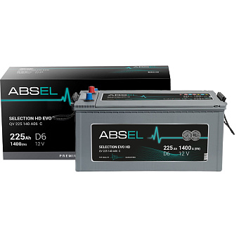 Аккумулятор SLI ABSEL SELECTION EVO HD 12V D6 225Ah 1400A (3) ОП (грузовая) type EURO (516x275x241)