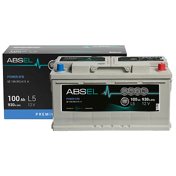 Аккумулятор EFB ABSEL POWER EFB 12V L5 100Ah 930A (0) ОП (легковая) type EURO (353x175x190)