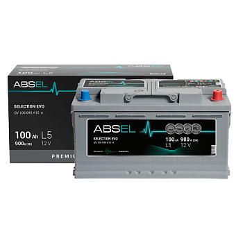 Аккумулятор SLI ABSEL SELECTION EVO 12V L5 100Ah 900A (0) ОП (легковая) type EURO (353x175x190)