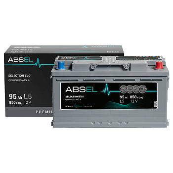 Аккумулятор SLI ABSEL SELECTION EVO 12V L5 95Ah 850A (0) ОП (легковая) type EURO (353x175x190)