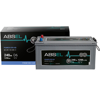 Аккумулятор EFB ABSEL POWER EFB HD 12V D6 240Ah 1250A (3) ОП (грузовая) type EURO (516x275x241)