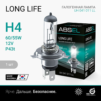Лампа галогенная H4 P43t 12V 60/55W LONG LIFE
