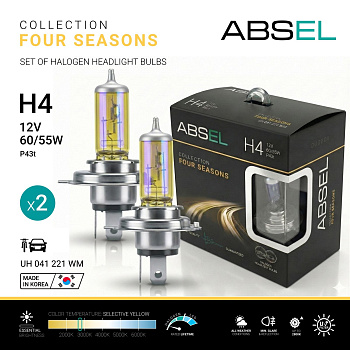 Лампа галогенная H4 P43t 12V 60/55W FOUR SEASONS (комплект 2шт)
