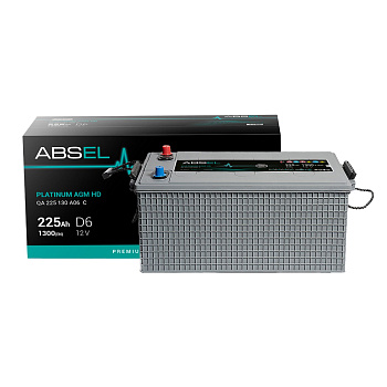 Аккумулятор ABSEL PLATINUM AGM HD 12V D6 225Ah 1300A (3) ОП (грузовая) type EURO (516x275x237)